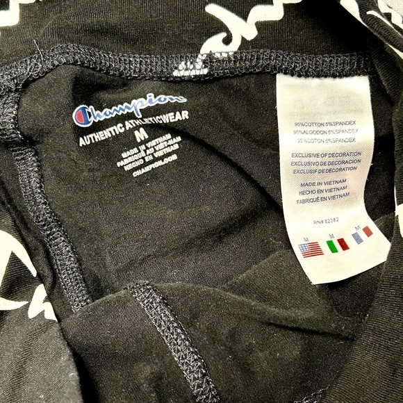 Girls Size Medium 10/12 Champion Kids Black Scripted logo Leggings - Picture 4 of 6